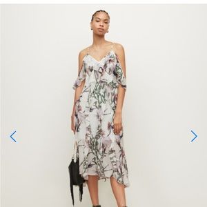 All Saints floral midi dress size 8